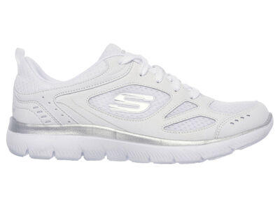 SKECHERS, sportliche Damen-Sneaker, mit Nappaleder-Besätzen 